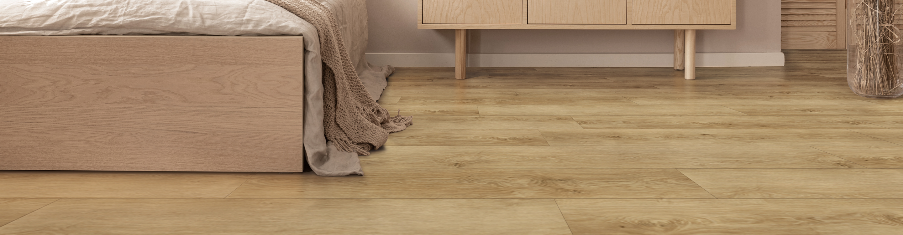 wood look luxury vinyl in bedroom